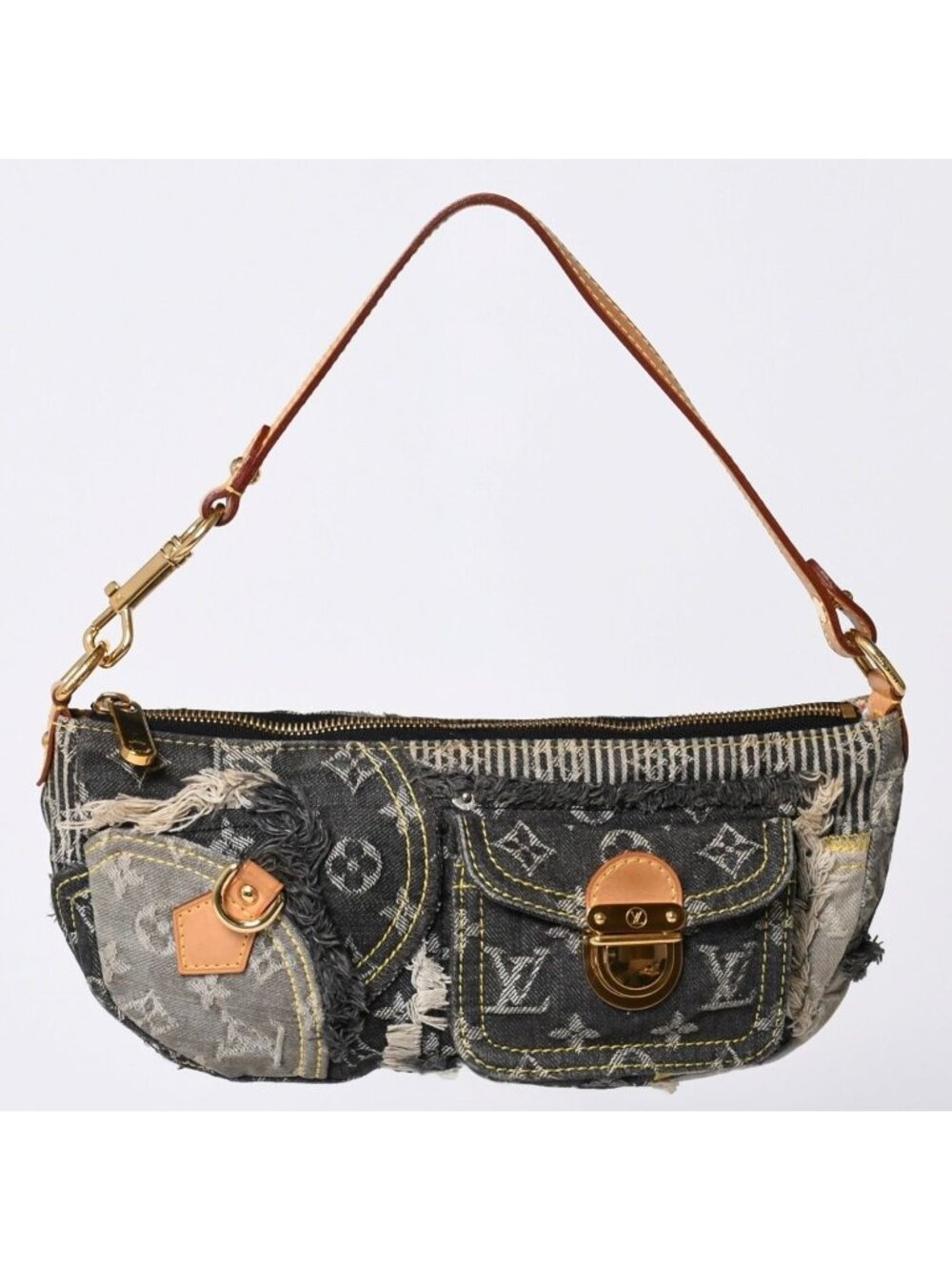 Louis Vuitton Monogram Denim Pouch Black